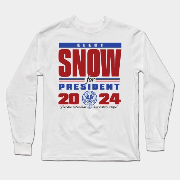 Snow for President 2024 Long Sleeve T-Shirt by MindsparkCreative